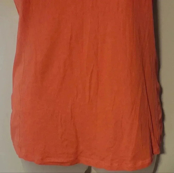 Express casual Tee, sheer top, solid bottom, color bright Orange, size small - Picture 7 of 8